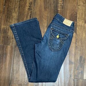 True Religion Women’s Becky Size 28X32 Dark Wash Boot Jeans Style WC92317E4